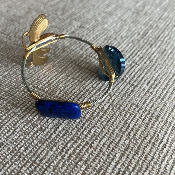 ‘Bee’ silver and gold tone bracelet with blue stone and blue glass - Picture 3 of 5